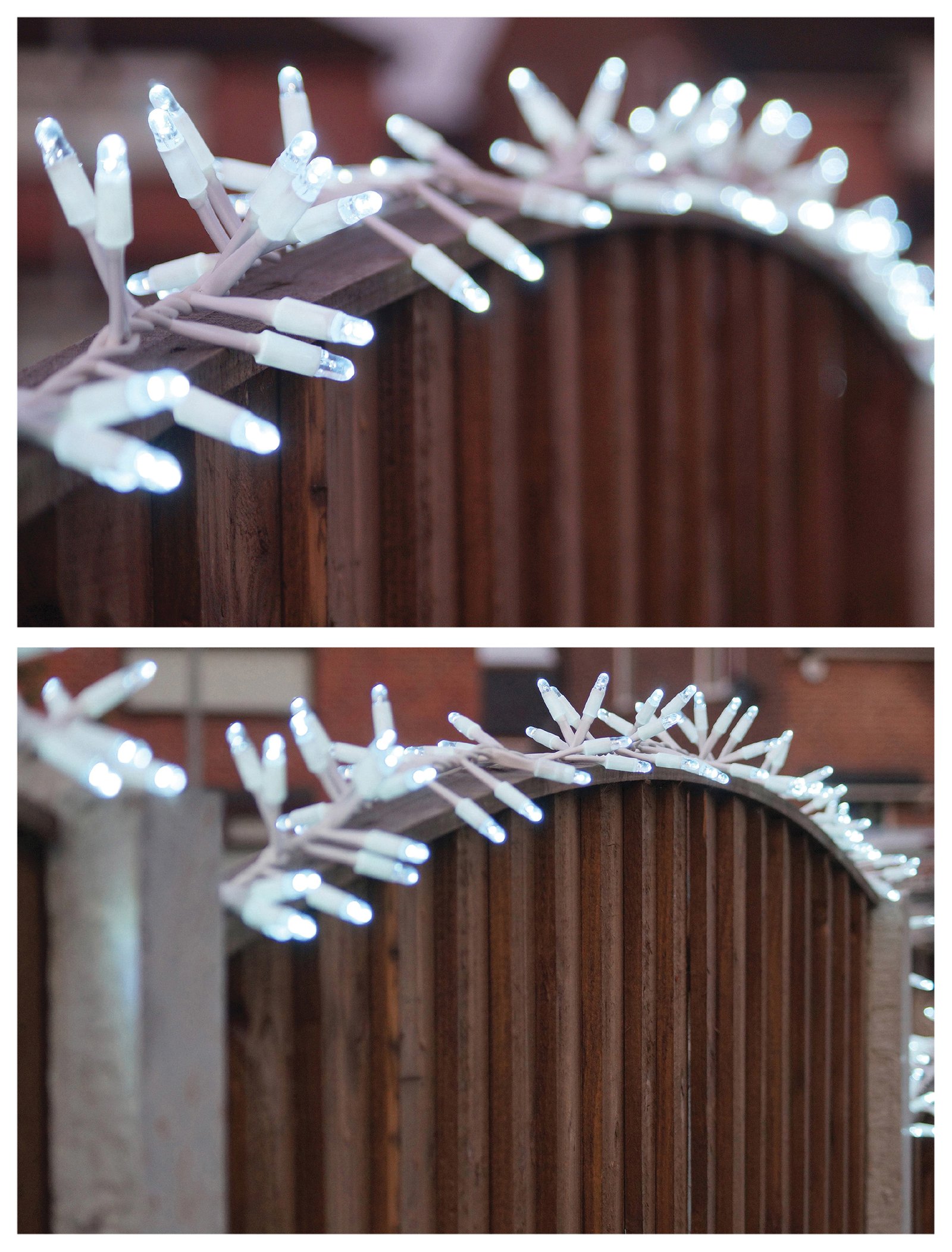 Driveway lighting with festive décor